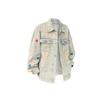 FOREVER 21 Denim Jacket Unisex Yellow Mud