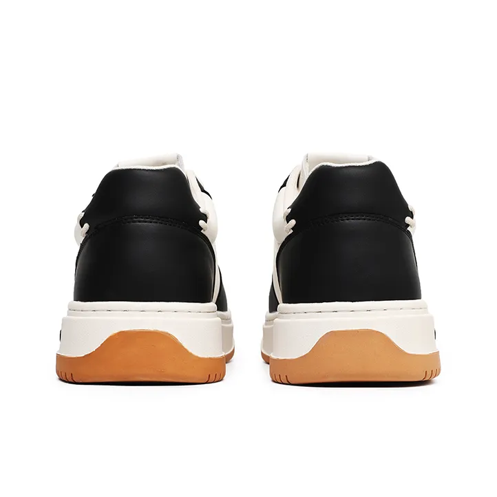 Angelmi Anti-Slip And Wear-Resistant Breathable Low-Top Skateboard Shoes Unisex Black White-3