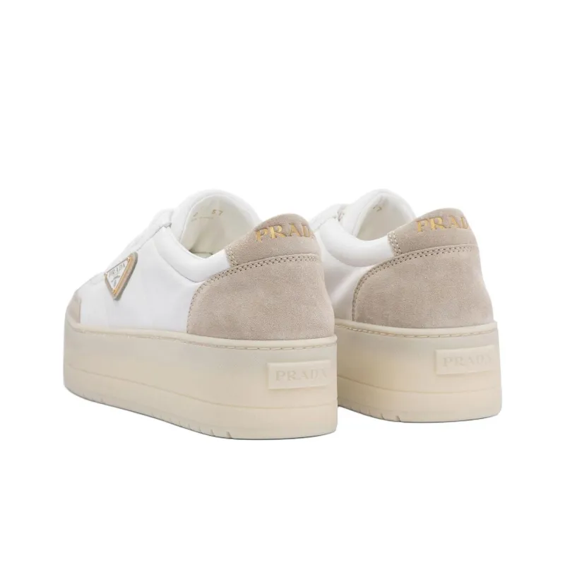 PRADA Downtown Low Top Skateboard Shoes Women's Beige-3