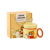 [Yellow]Crayon Shin-Chan Stand with Lid Breakfast Cup Gift Box Set 400ml