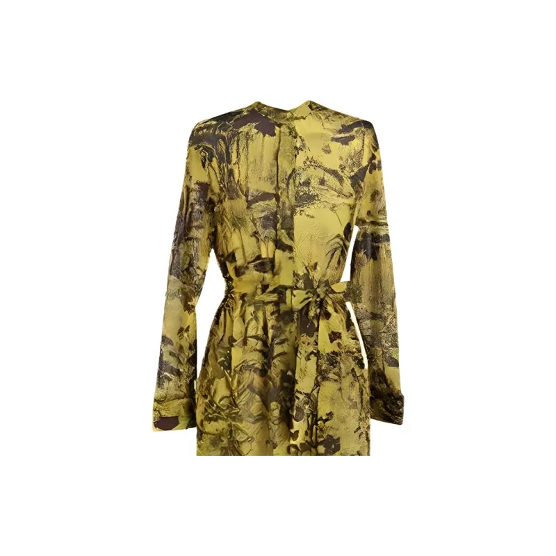 DIOR FW23 Long-Sleeved Dresses Women's Yellow-2