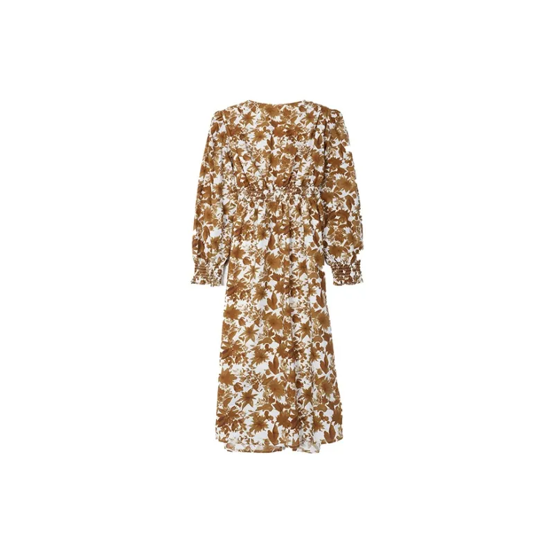 SETIROM Long Sleeved Dress Women's Yellow-1