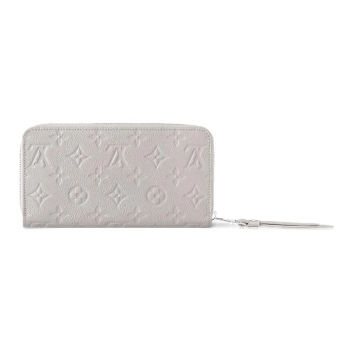 LOUIS VUITTON Zippy Cow Leather Wallet Women's Heather Gray-3