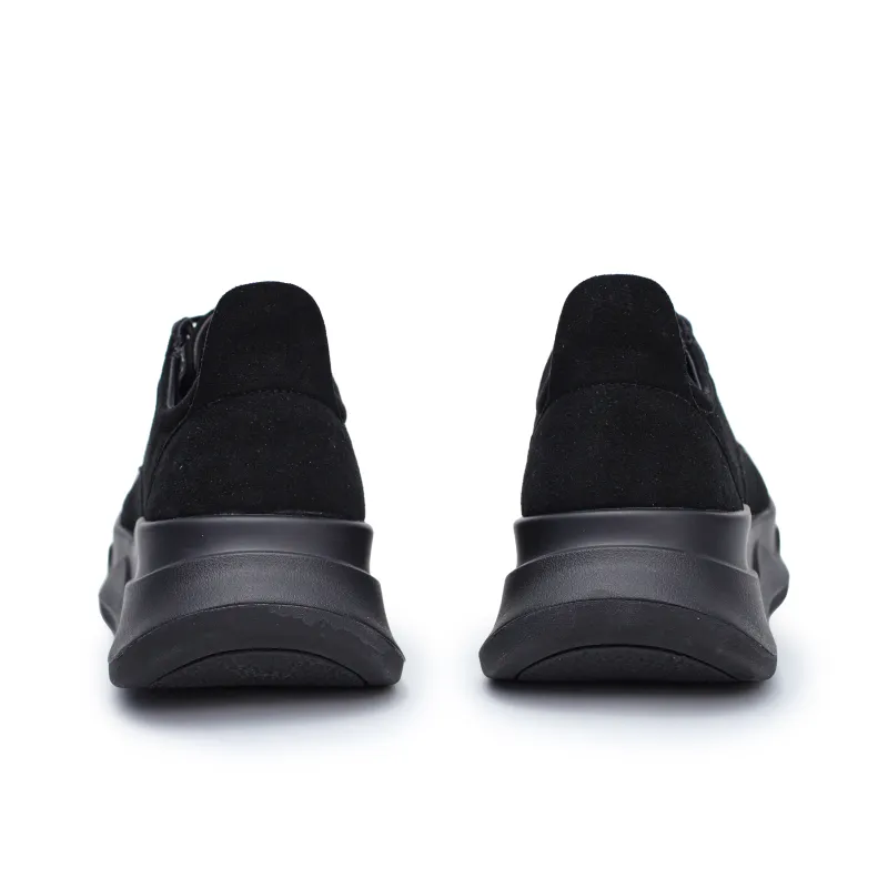 ESTEE GEEA Coverage Anti-Slip Wear-Resistant Breathable Height Increasing Low-Top Skateboard Shoes Unisex Black-3