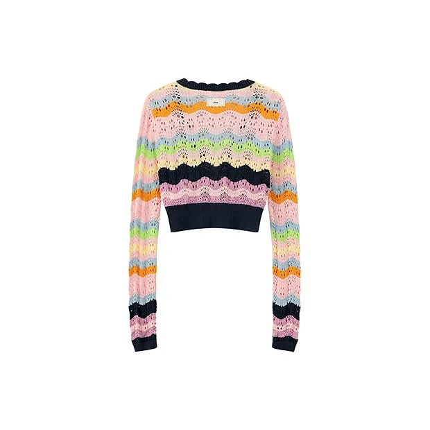 CHUU Knitwear Women's Pink Stripes-1