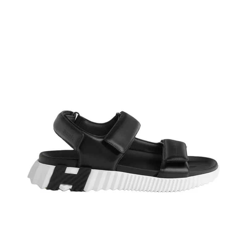 HERMES Junior One Strap Sandals 3.8cm Men's Black-1