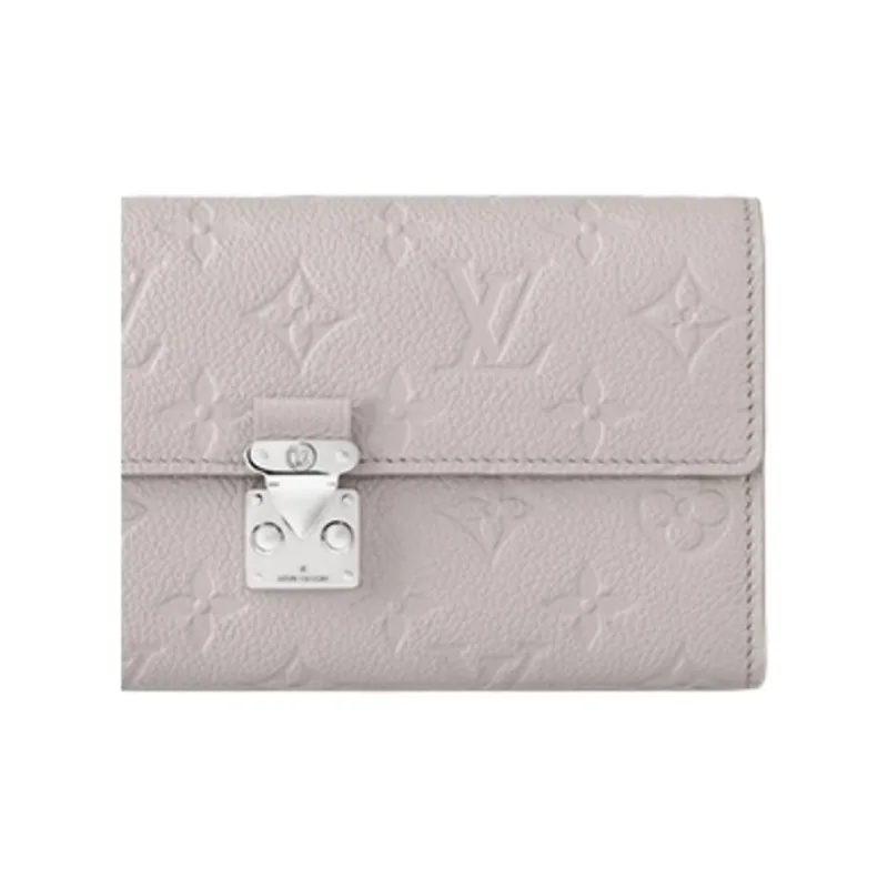 LOUIS VUITTON Sarah Cow Leather Wallet Women's Heather Gray-4