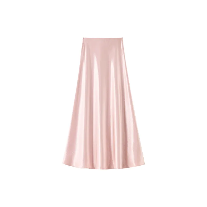 Wbwq Casual Long Skirt Women's Pink-3