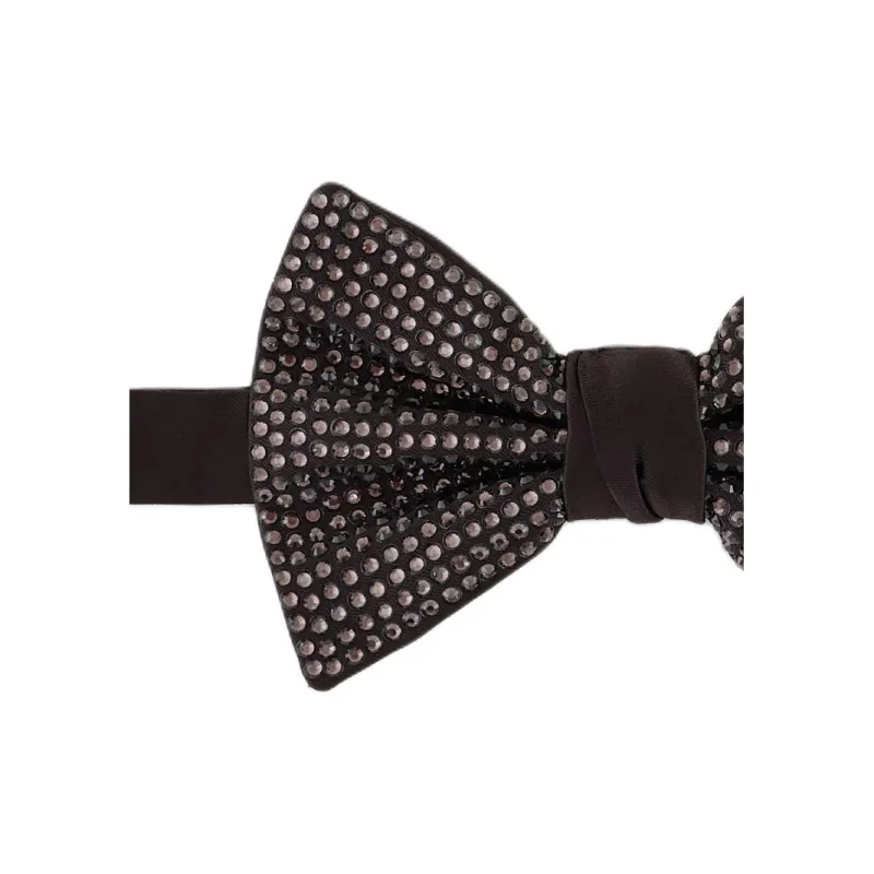 EMPORIO ARMANI Silk And Rhinestone Knotted Bow Tie-1
