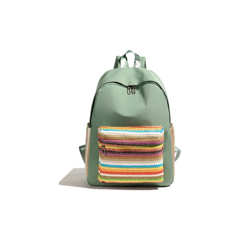 URBAN FOREST Oxford Backpack Regular Unisex Ecru/Black/Green/Pink-12