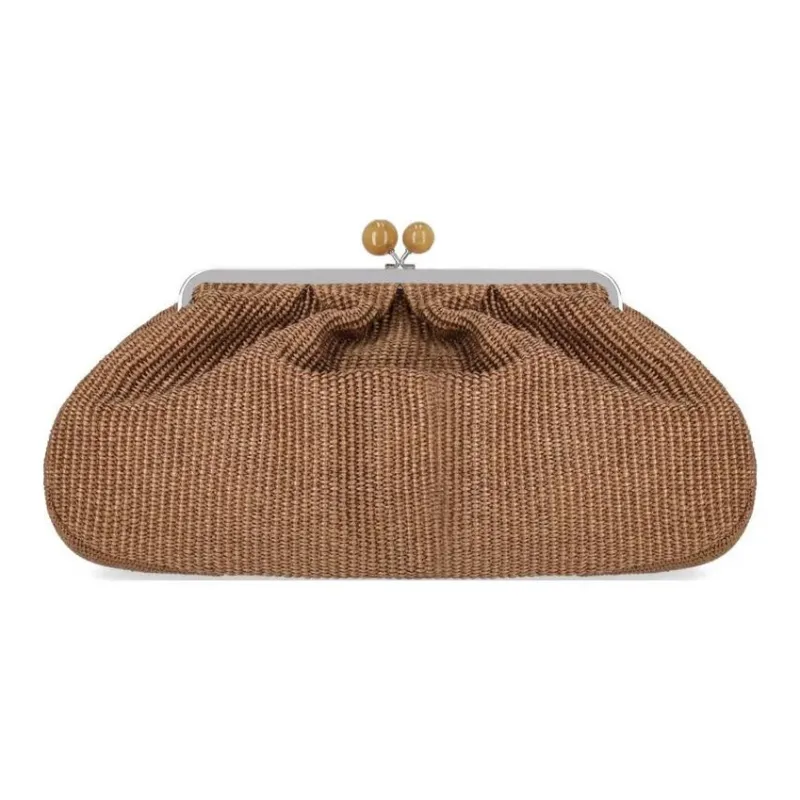 WEEKEND MaxMara Cotton One Shoulder Handbag Tubas Women's Tan-0