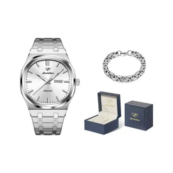 Jin Shi Dun Artisan Collection Mechanical Movement Stainless Steel Watchband Watch Men's Watches White Dial
