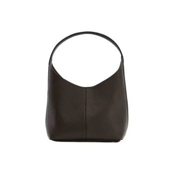 ZARA Cow Leather Bucket Bags Shoulder Bags Large Size Women's Dark Brown