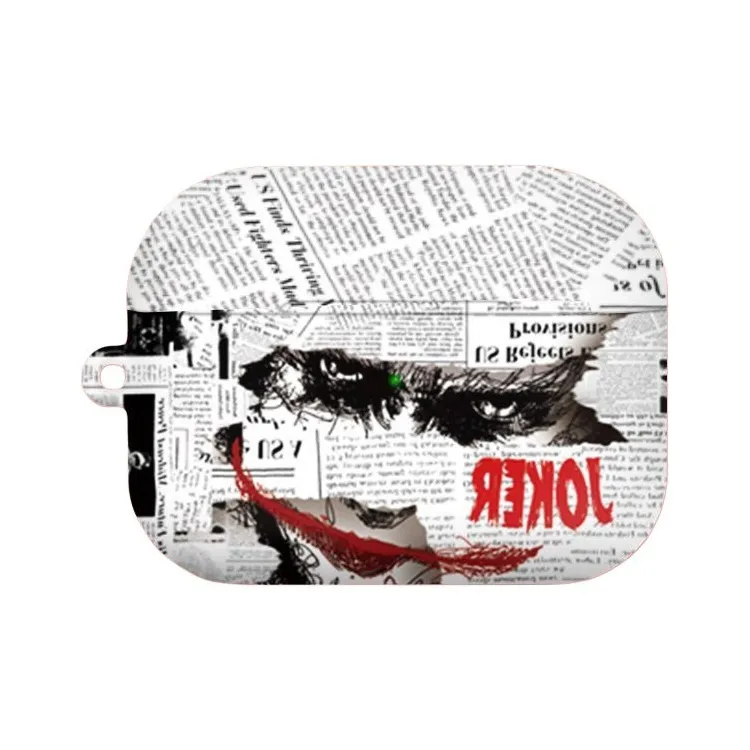 LANGOU Compatible With AirPods 1/2/3/4/Pro/Pro 2 PC Matte Newspaper Joker Headphone Cases-4