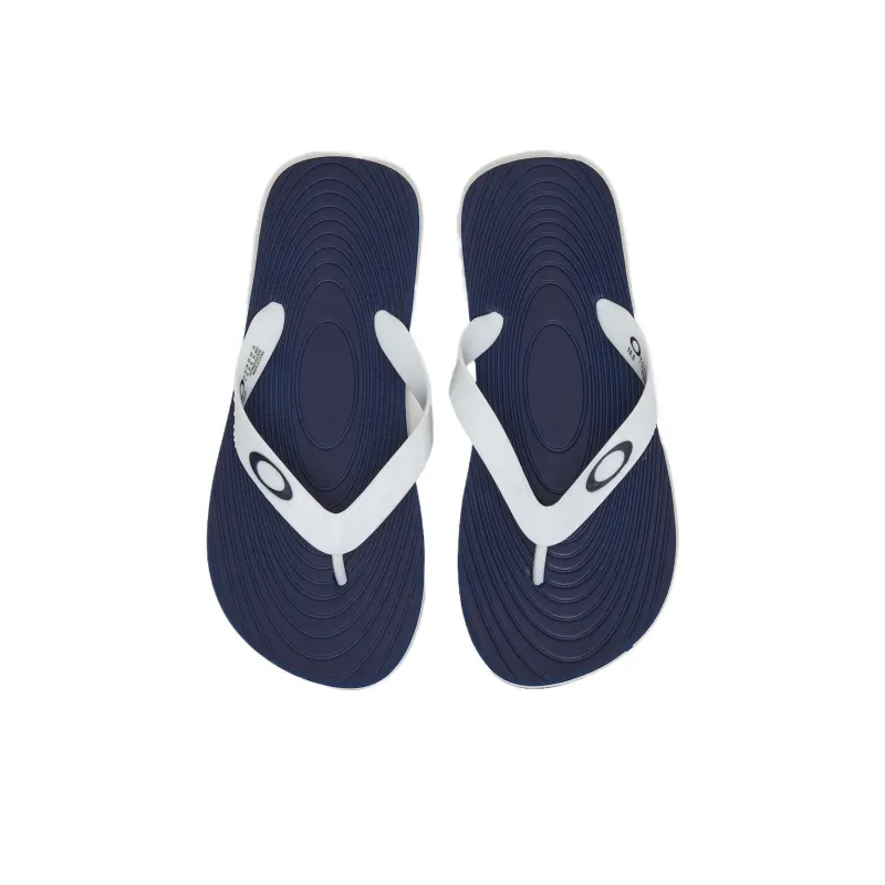 Oakley Slip-Resistant Flip Flops Men's White Blue-3