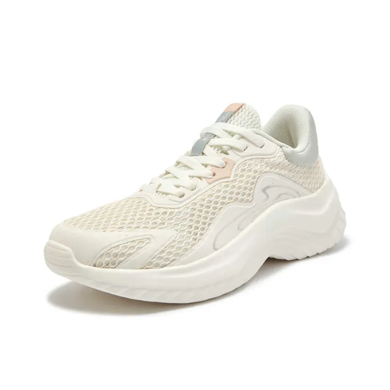 361° Anti Slip And Wear Resistant Breathable Low Top Casual Running Shoes Women's White Pink-1