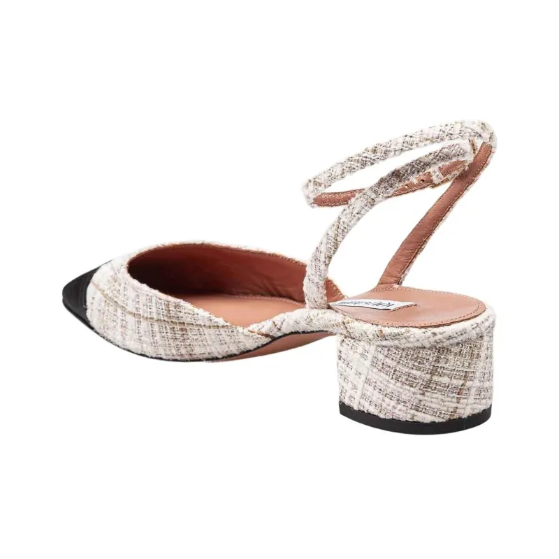 AQUAZZURA French Flirt Block Heel High Heels 3.5cm Women's Beige-3
