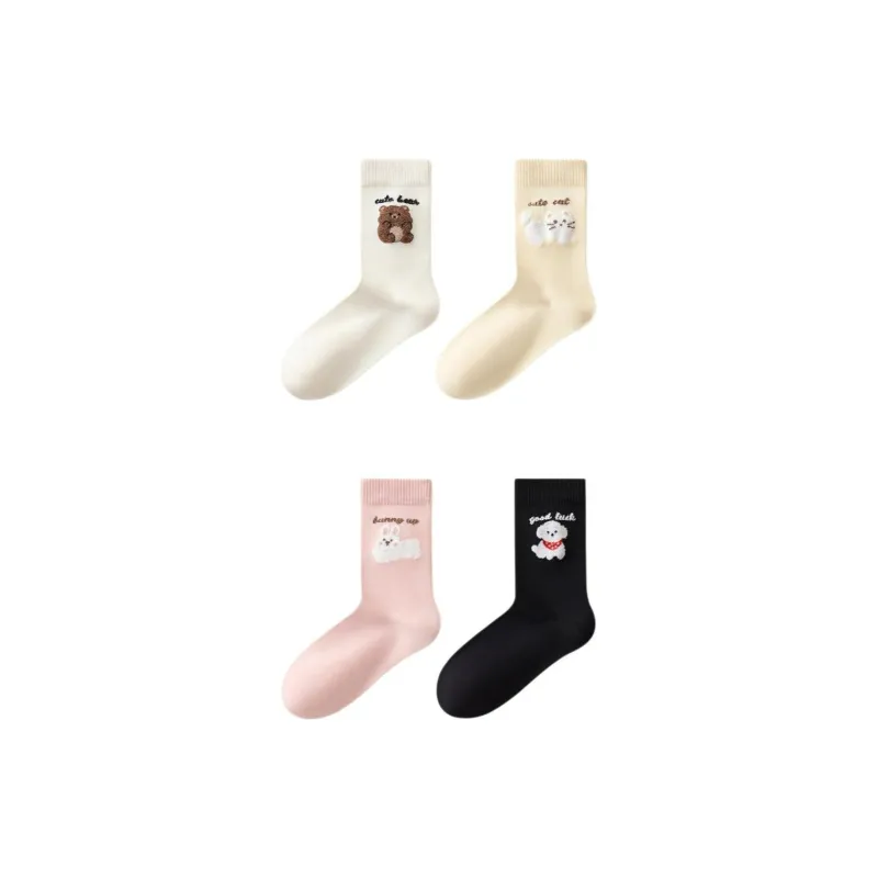 Temooues Mid Calf Socks Women's Combo Set-6