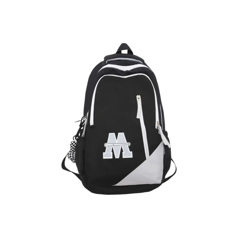 HCXK Nylon Korean Style Trendy Versatile Backpack Regular Unisex White/Black/Red-7