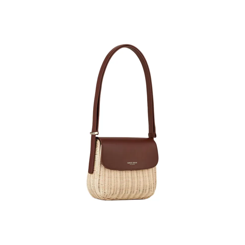 AMANI La Prima Leather Shoulder Bag Women's Brown-1