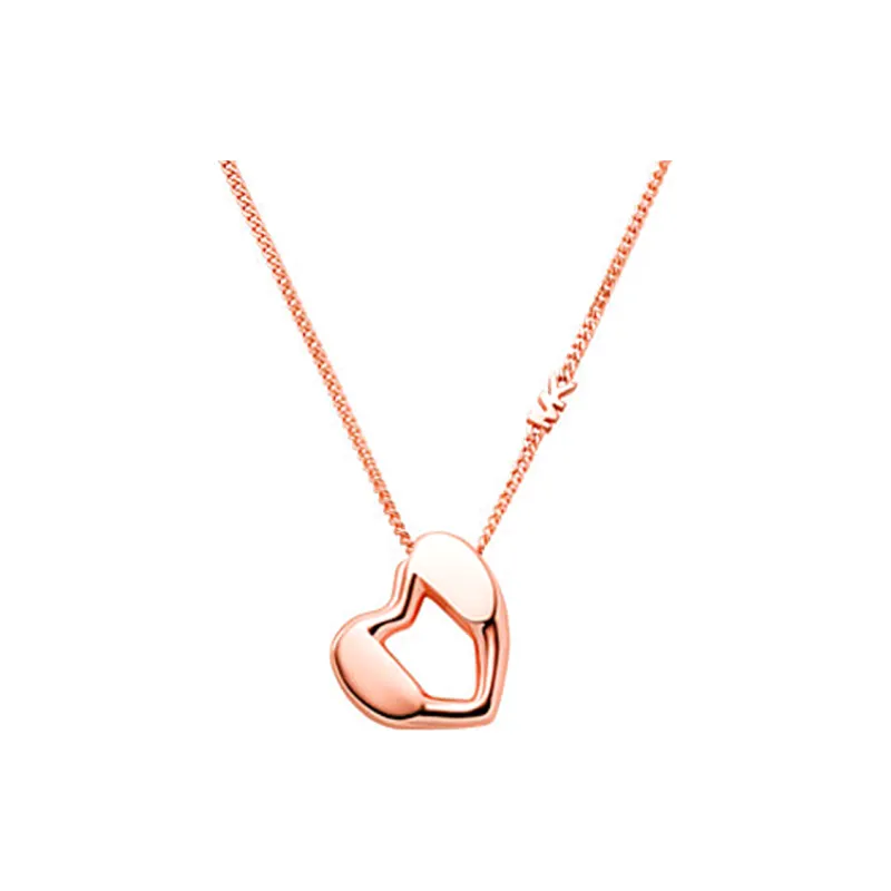 MICHAEL KORS Precious Metal Plated Sterling Silver Heart Pendant Necklace-2