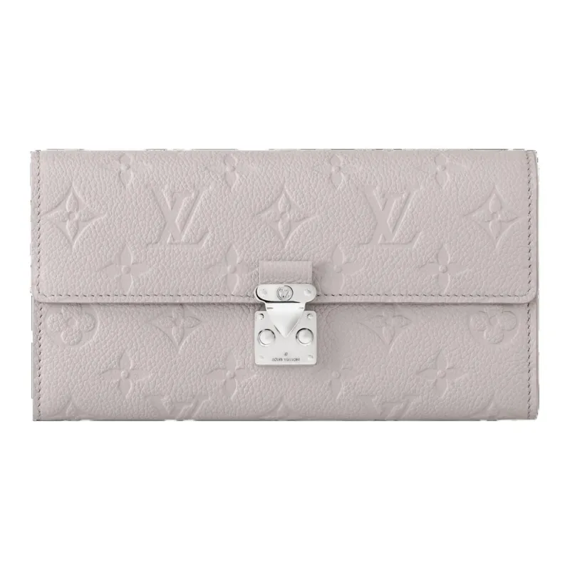 LOUIS VUITTON Sarah Cow Leather Wallet Women's Heather Gray-0