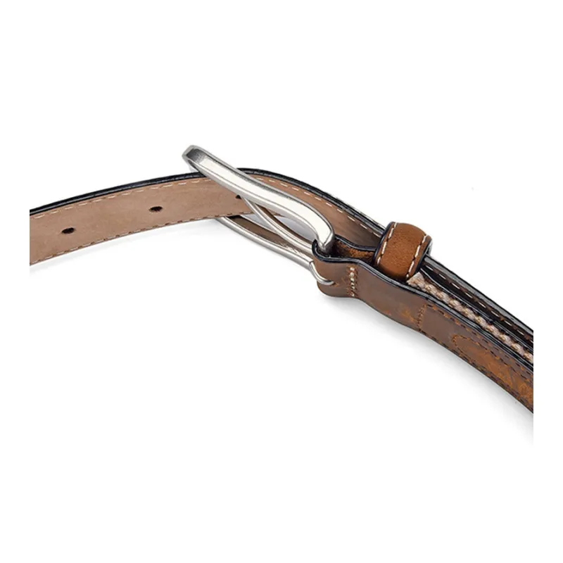 JKEM Cowhide Alloy Leather Belts Unisex 3.5cm-4