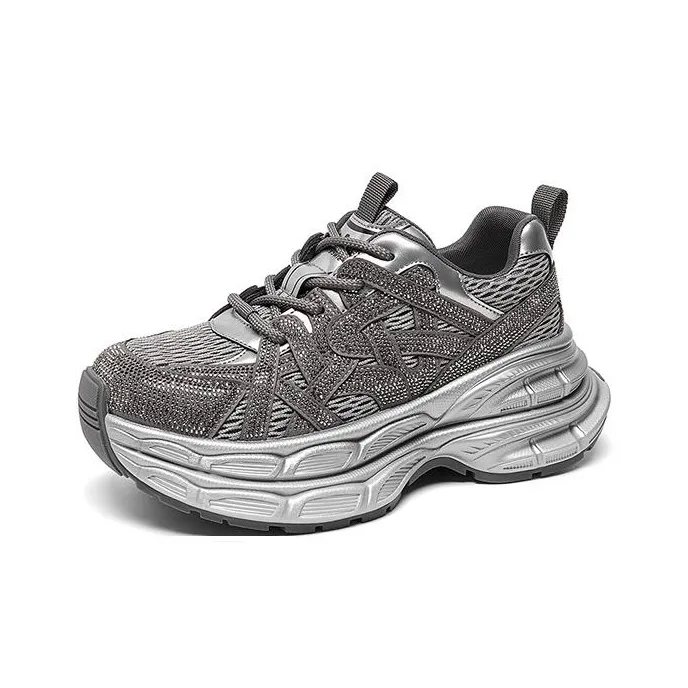 Lee Cooper Anti Slip Wear Resistant Breathable Lightweight Height Increasing Low Top Chunky Sneakers Women's-1
