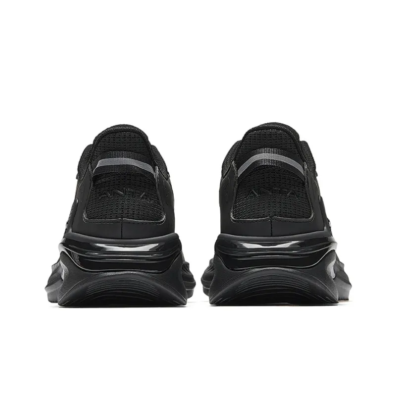 CHAOJIANTA Cushioning Slip Resistant And Abrasion Resistant Low Top Casual Running Shoes Men's Basic Black-3