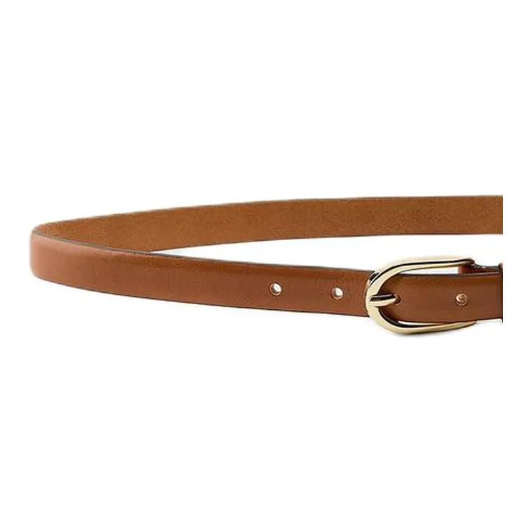ZARA Leather Leather Belts Women's Brown Width: 2CM-1