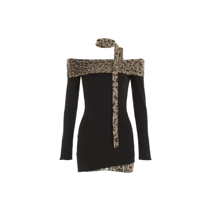 Long Sleeved Dress Women's Black-4