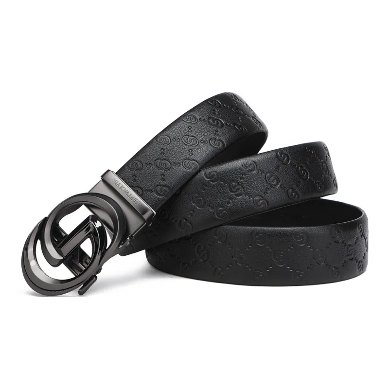 SEPTWOLVES Cow Leather Leather Belts Men's Width 3.5CM-3