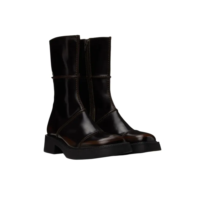 MIISTA Ankle Boots Women's Black Brown-2
