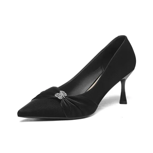 Golden Silk Rabbit High Heels Women's