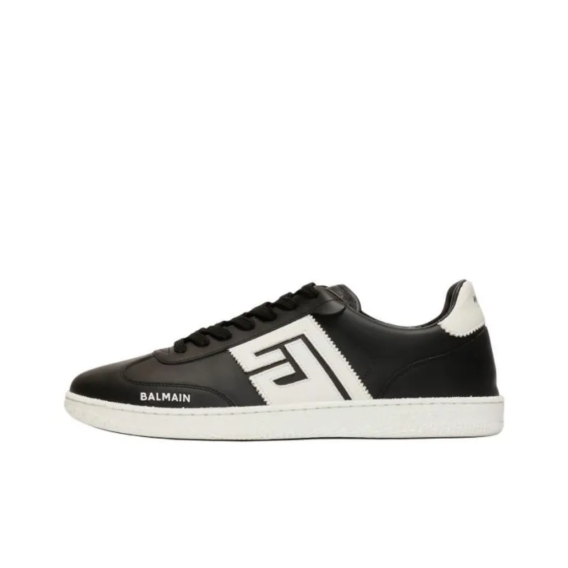 BALMAIN Swan Low-Top Skateboard Shoes Men's Black-0