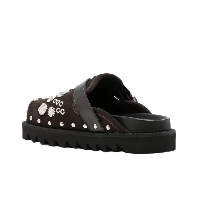 Toga Pulla Rubber Sole Closed Toe Slippers Women's Brown-3