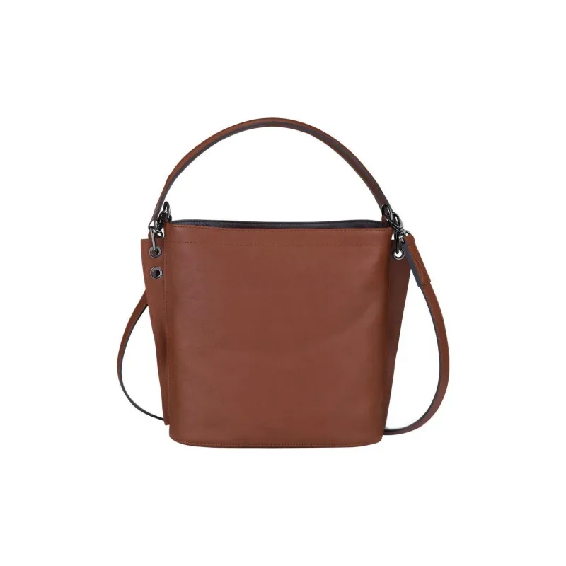 LONGCHAMP Cow Leather Bucket Shoulder Bag, Crossbody Bag, Handbag Small Size Women's Brown-2