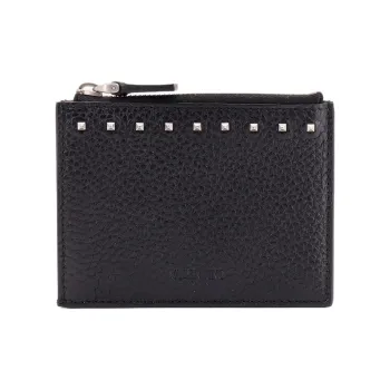 Valentino Garavani Rockstud Zip Up Card Holder