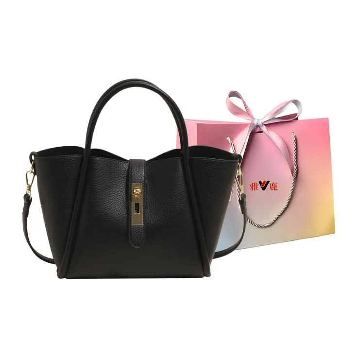 Yalu PU Handbag Regular Women's Black/Ecru/Apricot/Khaki-0