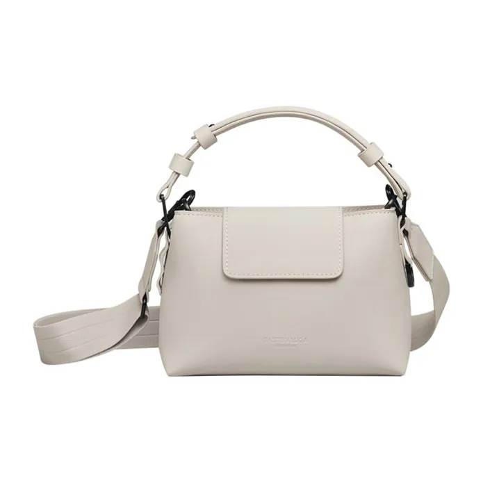 Gaston Luga PU One Shoulder Handbag, Crossbody Bag Regular Women's Black/Cream White-2