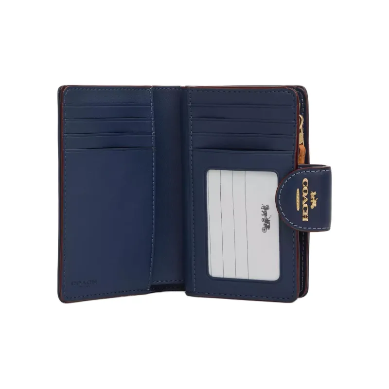 COACH Denim Wallet Medium Size Women's Blue-1