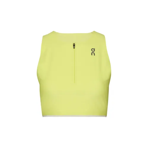 On Race Crop Tank Tops Women's Yellow Green