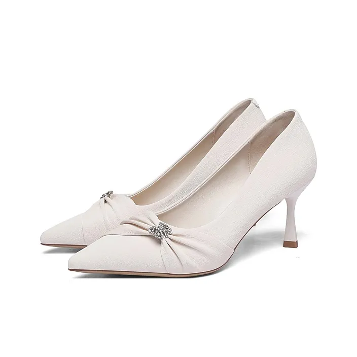 Golden Silk Rabbit High Heels Women's-8