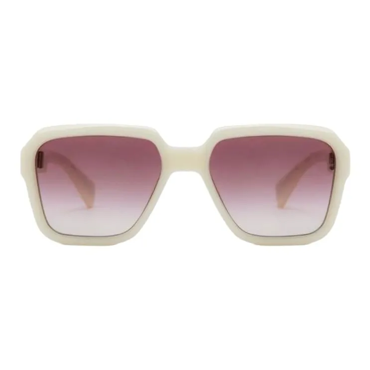 JACQUES MARIE MAGE Plastic Metal Square Sunglasses Unisex White-1