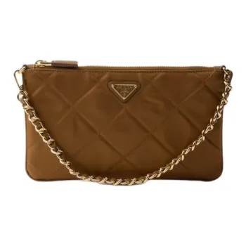 PRADA Re Edition Fabric Handbag Shoulder Bag Small Size Women's Brandy
