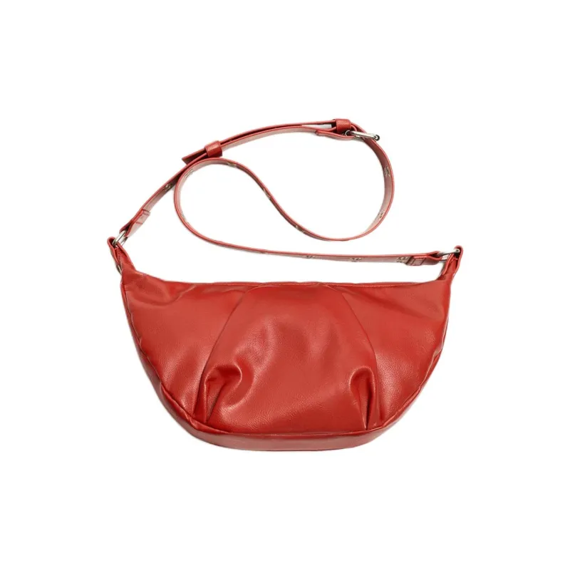 ZARA Polyurethane Shoulder Bag, Crossbody Bag Men's Red-0