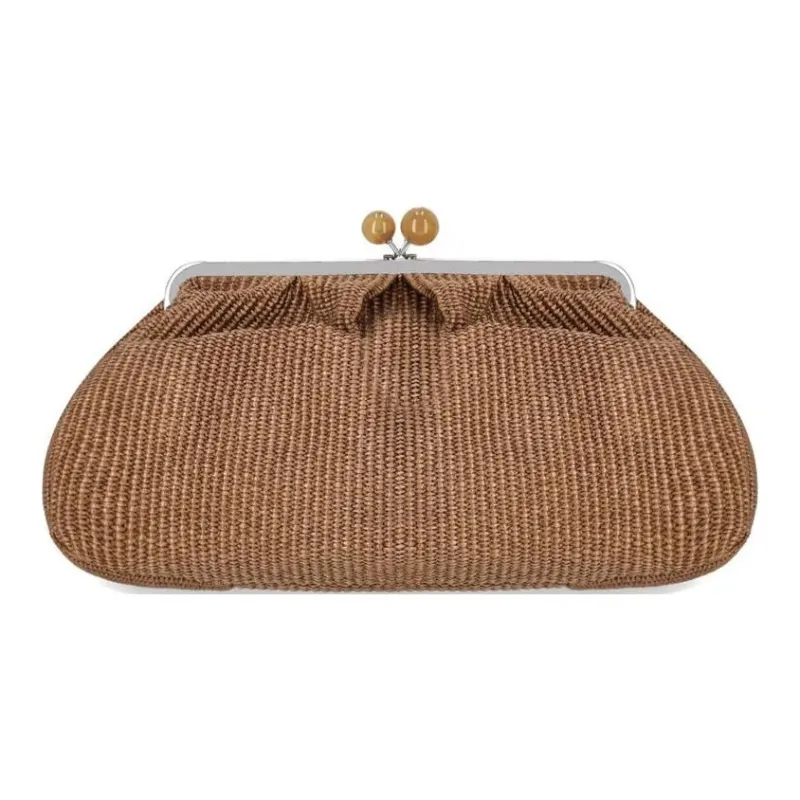 WEEKEND MaxMara Cotton One Shoulder Handbag Tubas Women's Tan-2