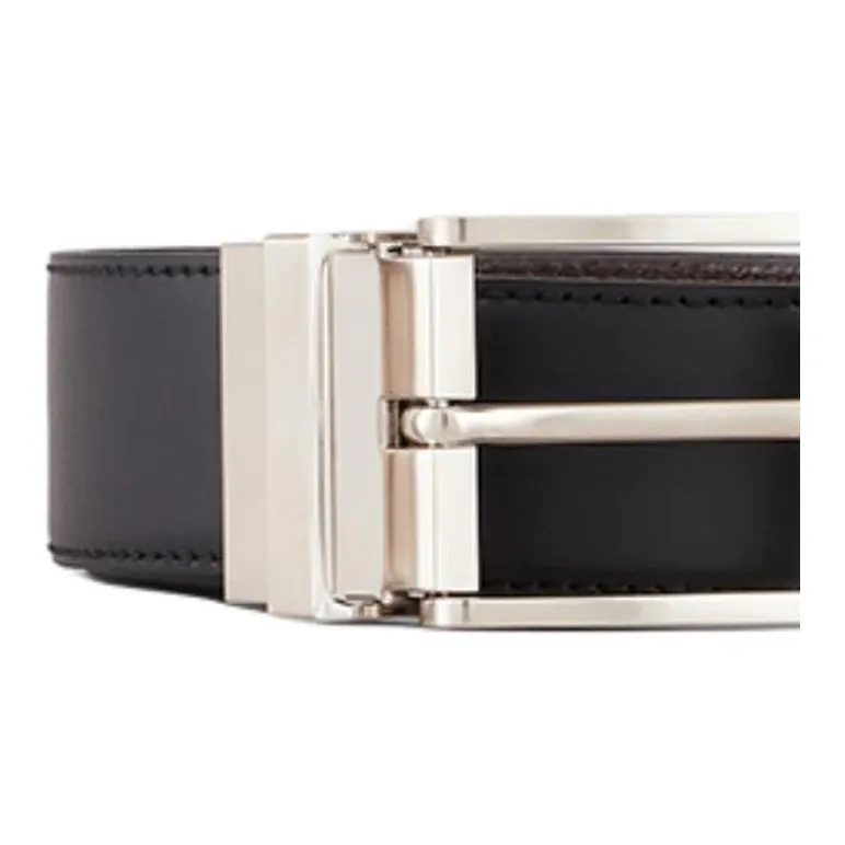 AMANI Cow Leather Belts Men's Black Width 3.2CM-2