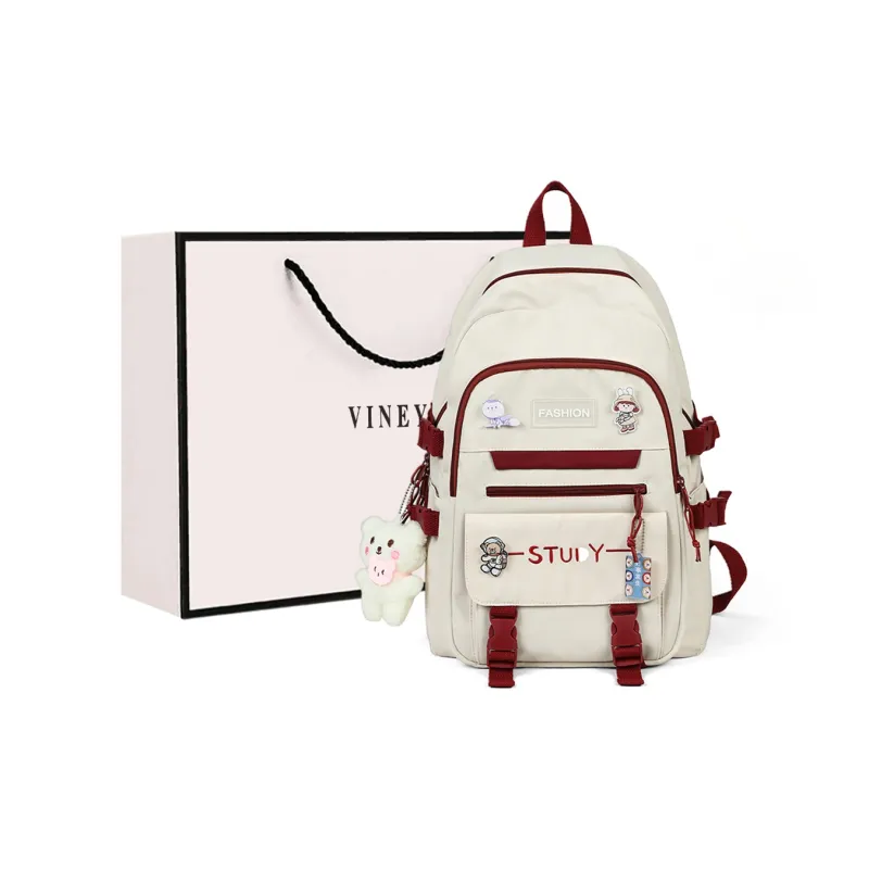 VINEY Fabric Backpack Regular Unisex Multicolor-0