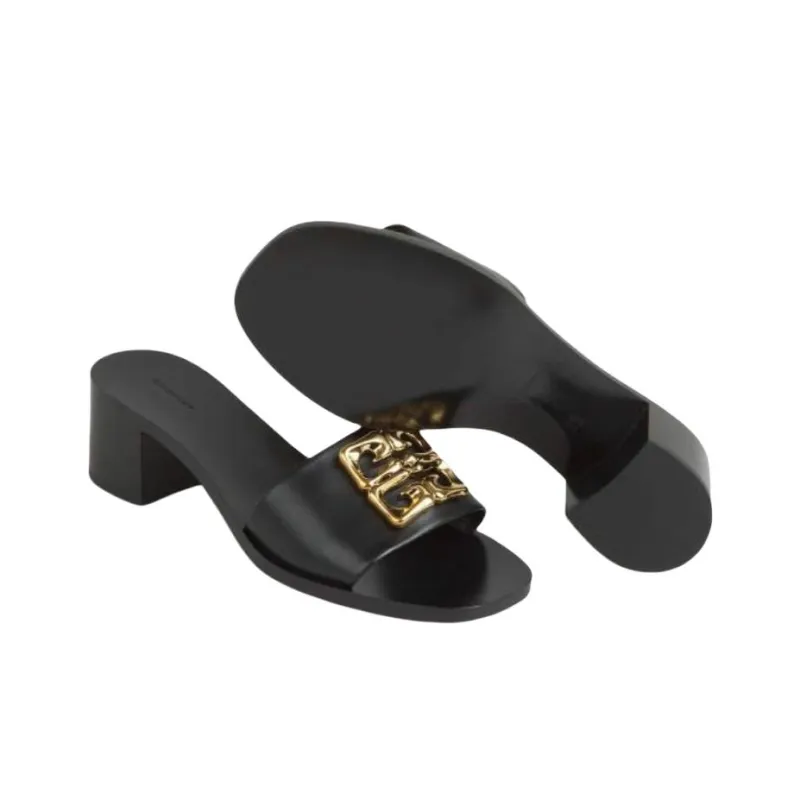 Givenchy Slide Slippers 5cm Women's Black-4